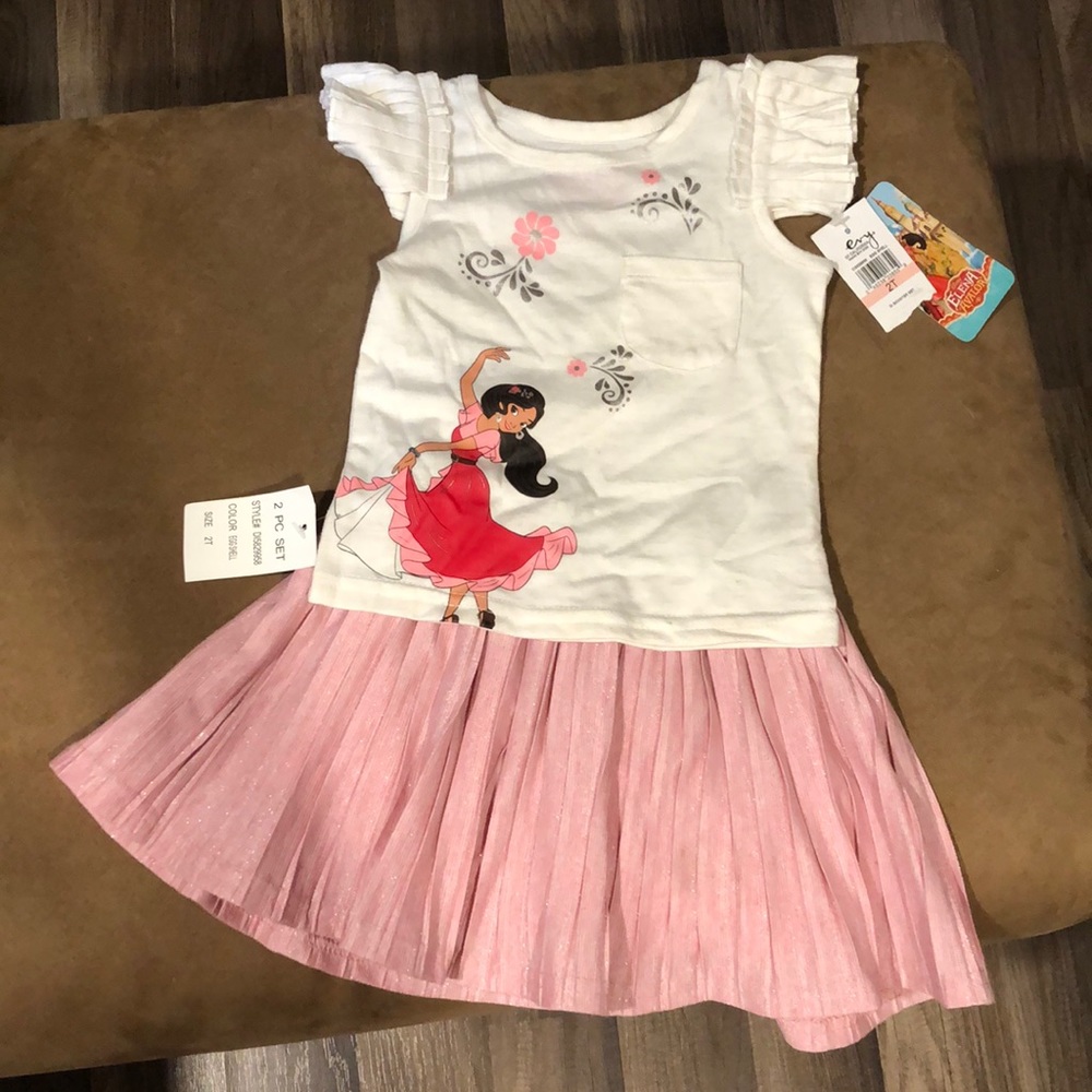 NWT Disney Elena of Avalor outfit size 2T. Dress has attached shorts underneath